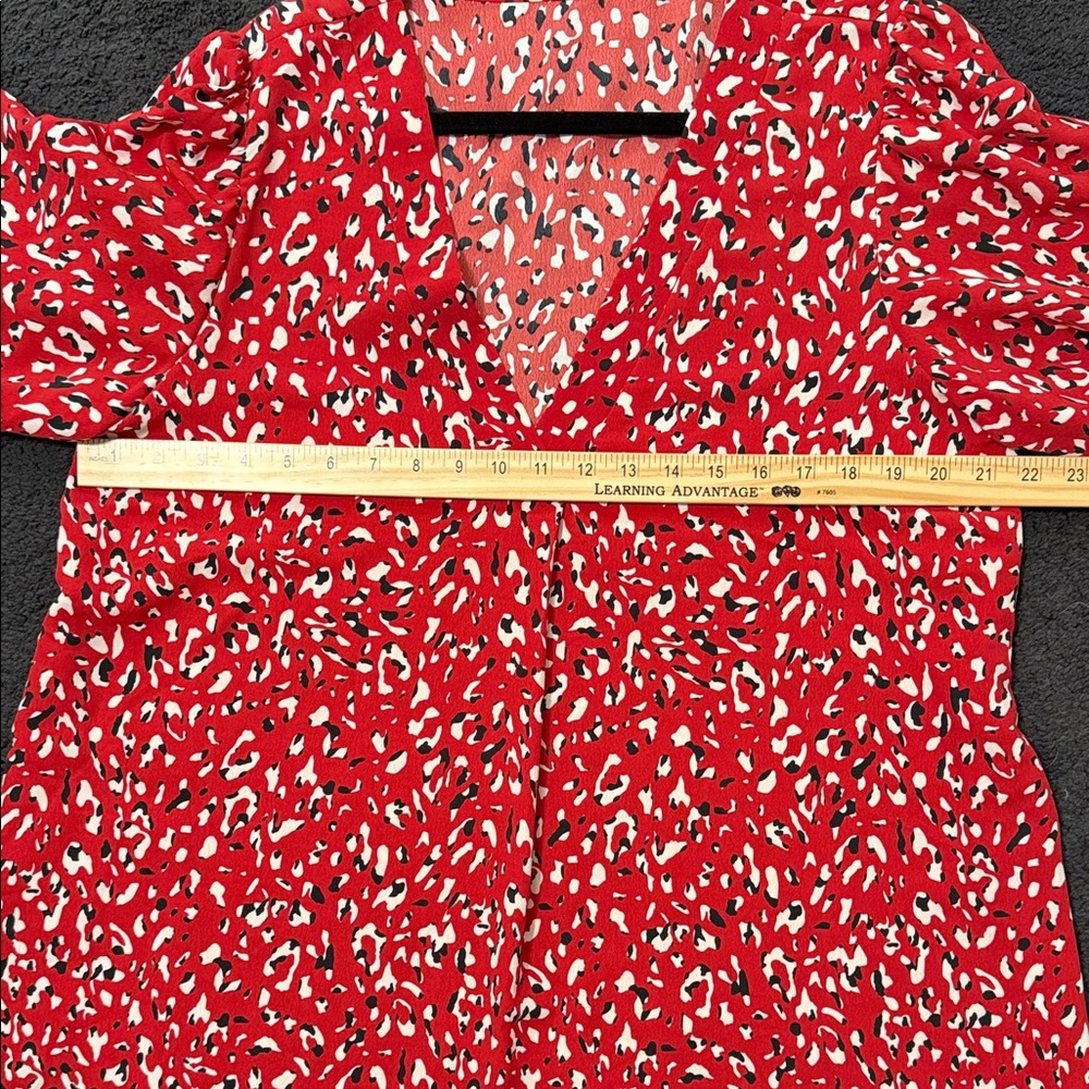 Red Patterned Women's Top - Picture 7 of 7